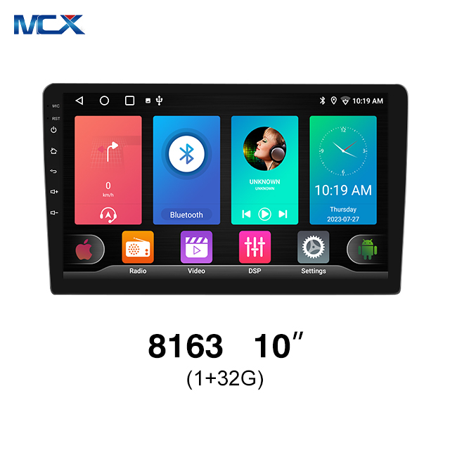 MCX MT 8163 Exportador estéreo para automóvil Android con pantalla táctil 1 + 32G de 10 pulgadas