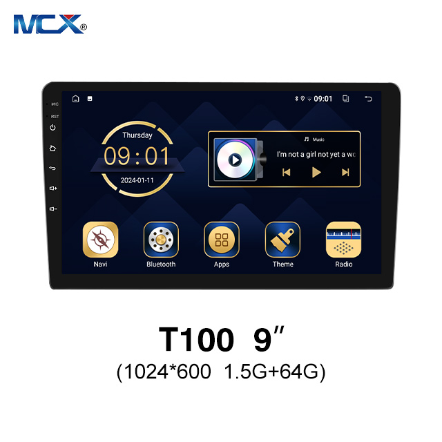 MCX T100 9 pulgadas 1024*600 1.5G+64G AHD Pantalla táctil Carplay Agencias