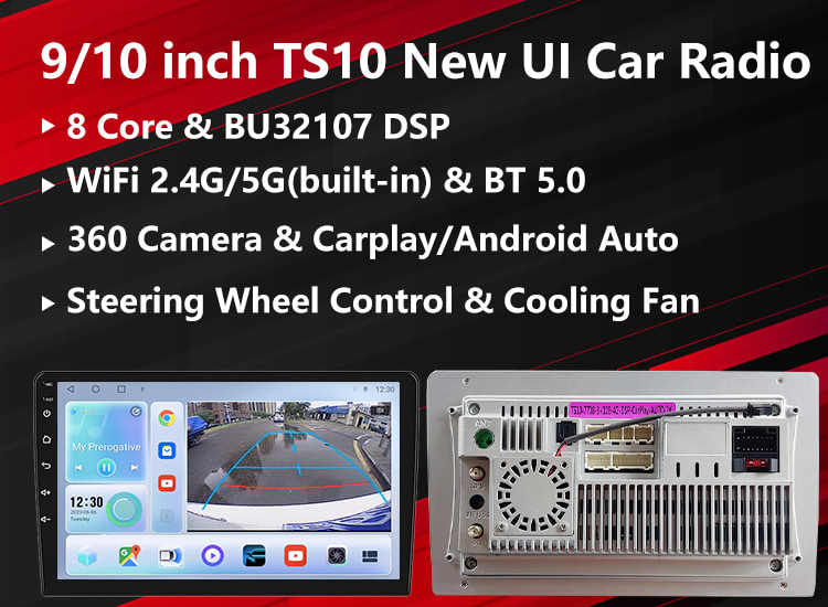 TS10 car radio banner