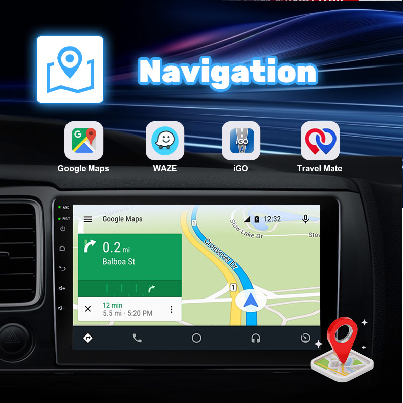 Utilice el punto de acceso telefónico para navegación de mapas en línea o Internet en la radio del automóvil.El estéreo del coche también facilita la descarga de mapas sin conexión.