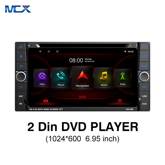 MCX Reproductor de DVD estéreo con radio de coche doble DIN universal de 6,95 pulgadas Fabricantes