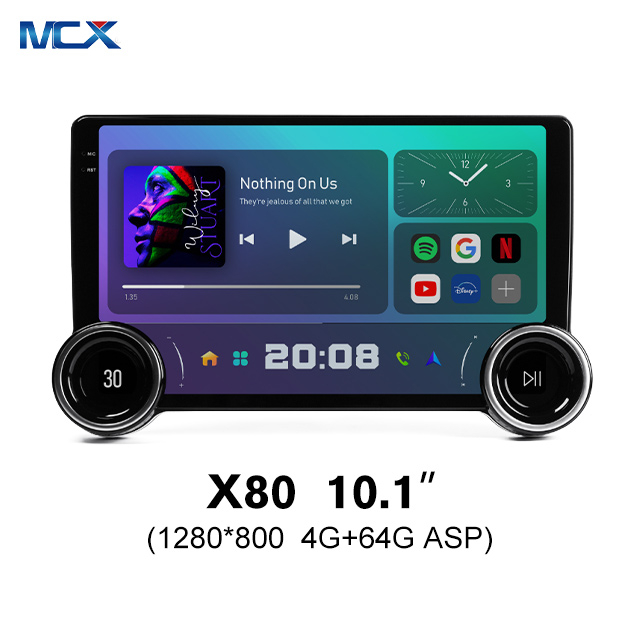 MCX X80 10.1 pulgadas 4 + 64G ASP Perilla de volumen doble Din Car Audio Proveedores al por mayor