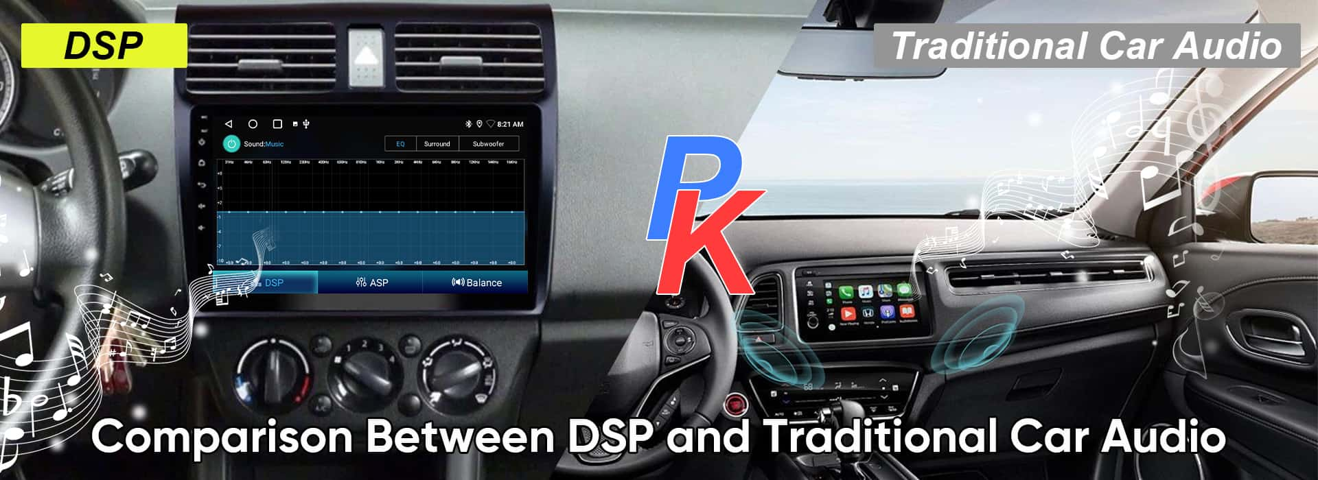 Comparación entre DSP y audio para automóvil tradicional