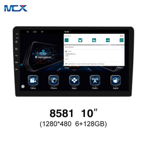 MCX N81 8581 Reproductor de CD para automóvil de 10 pulgadas 1280 * 480 6 + 128 GB con Bluetooth al por mayor