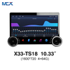 MCX X33 TS18 10,33 pulgadas 1600*720 4+64GB Proveedores de audio para el automóvil con doble perilla