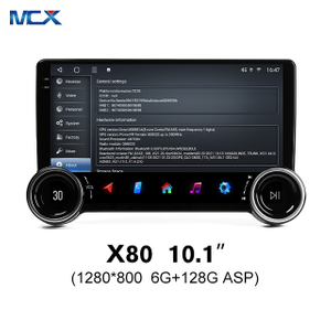 MCX X80 10,1 pulgadas 6+128G ASP doble Din Apple Carplay con perilla de volumen reproductor de coche personalizado