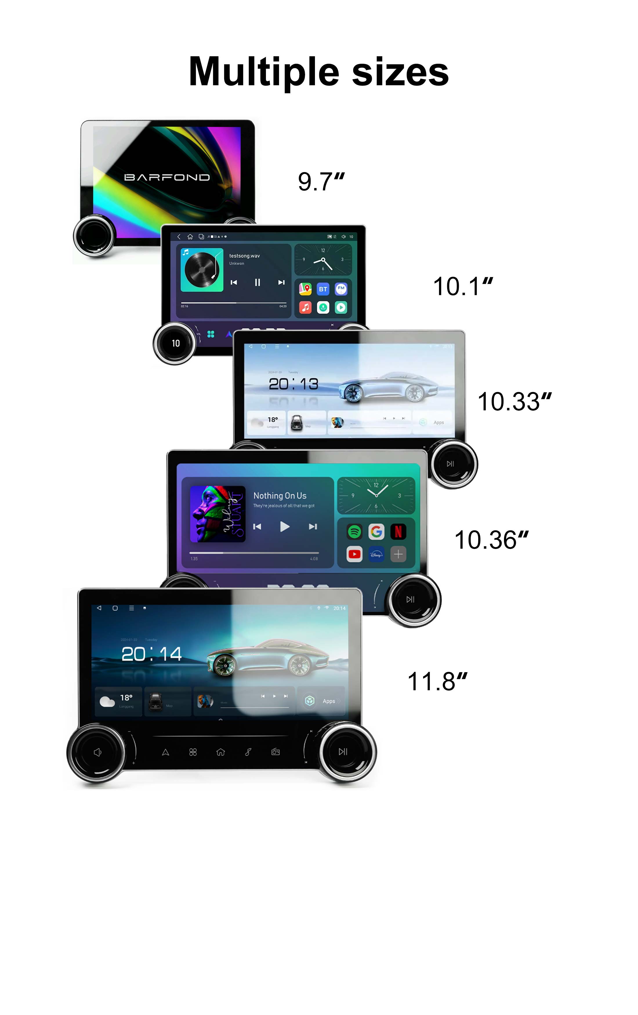 tamaño de la radio del coche