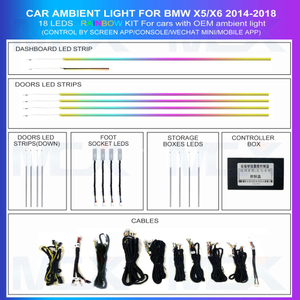 Lámpara ambiental interior del coche inalámbrica MCX para BMW X5 X6 14-18