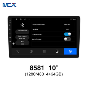 MCX N81 8581 10 pulgadas 1280*480 4+64g Cámara de respaldo inalámbrica Doble Din Radios de coche Empresa