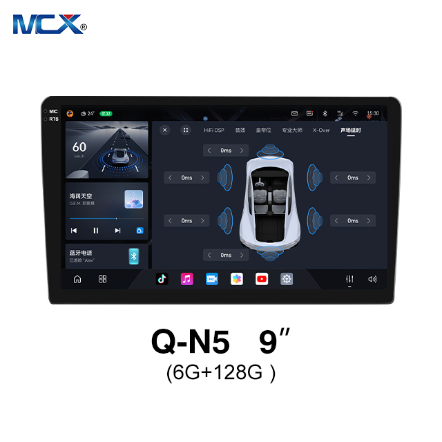 MCX Q-N5 3987 9 pulgadas 6G + 128G Entrada de video Android Bluetooth Productores de estéreo para automóvil